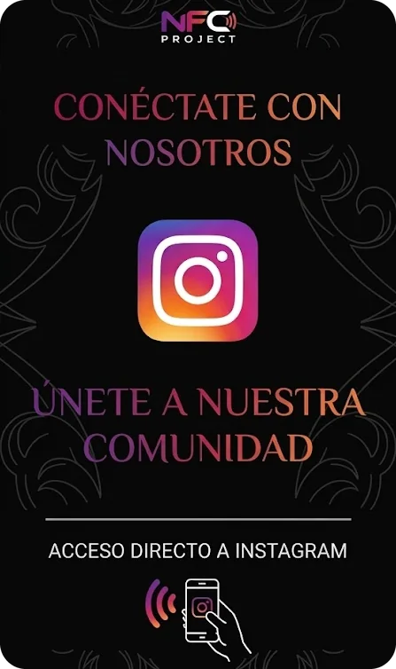 Tarjeta NFC negra para Instagram