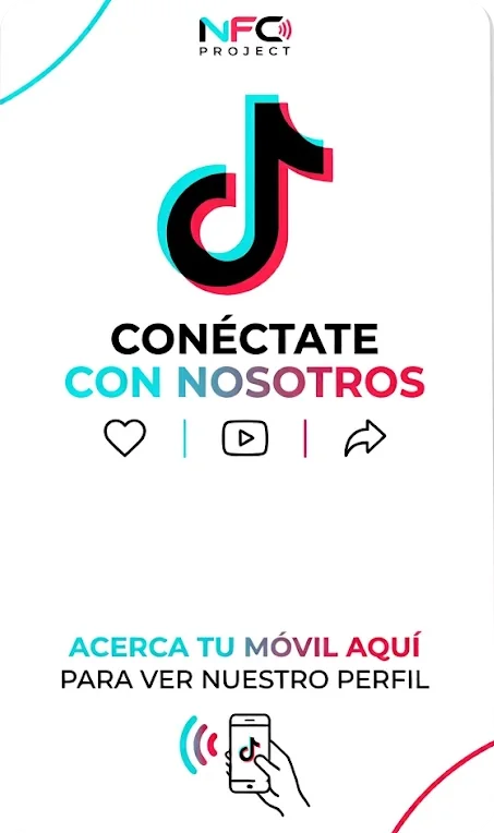 Tarjeta NFC blanca para TikTok